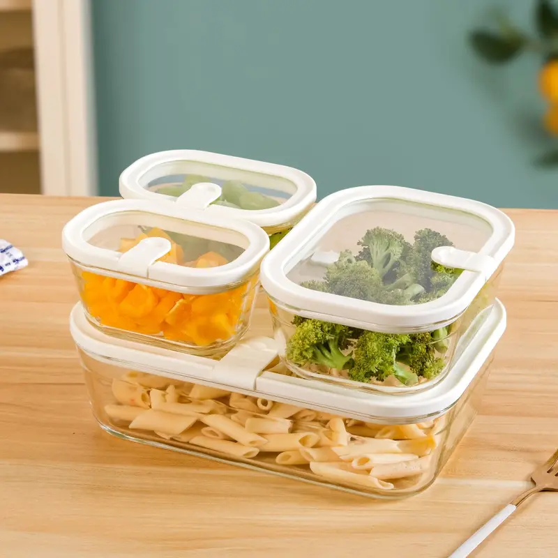 Vento Cream-Tone Airtight Food Container Set With Silicone Lids (4-Piece) 1