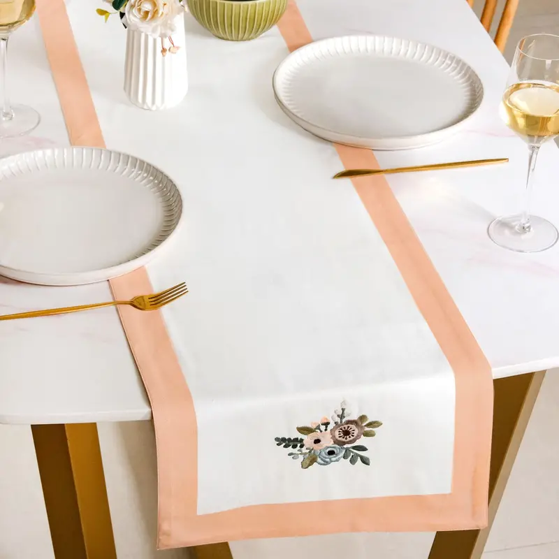 Ventosa Peach Pure Cotton Table Runner (180X36 Cm) 1