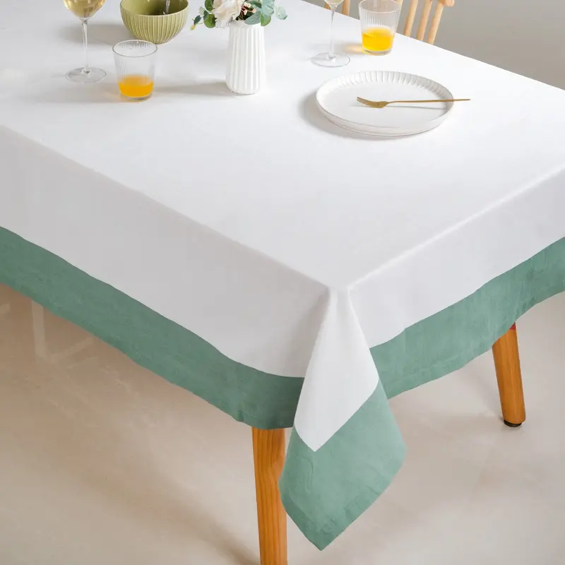 Ventosa Teal 6-Seater Cotton Tablecloth (200X150 Cm) 1