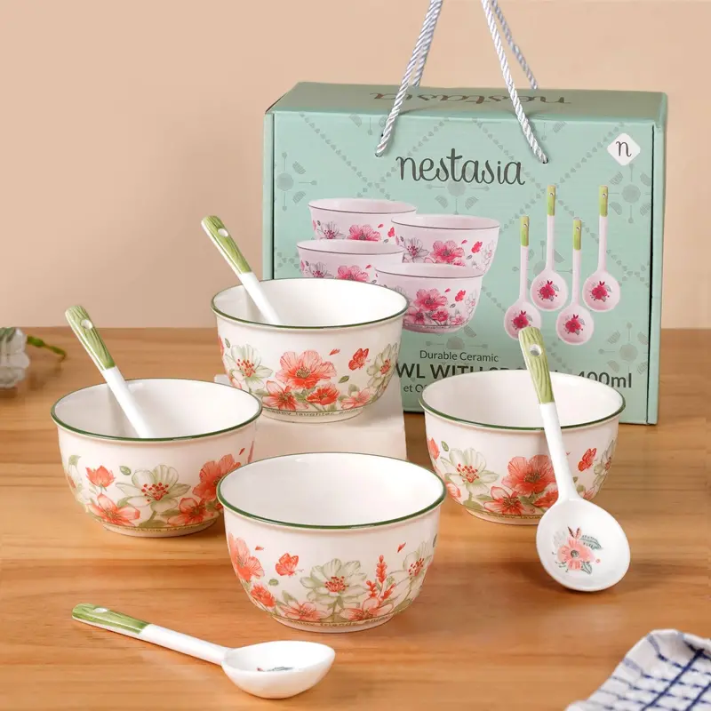 Verona Soup Bowls With Matching Spoons – Set Of 4 (400Ml) 1