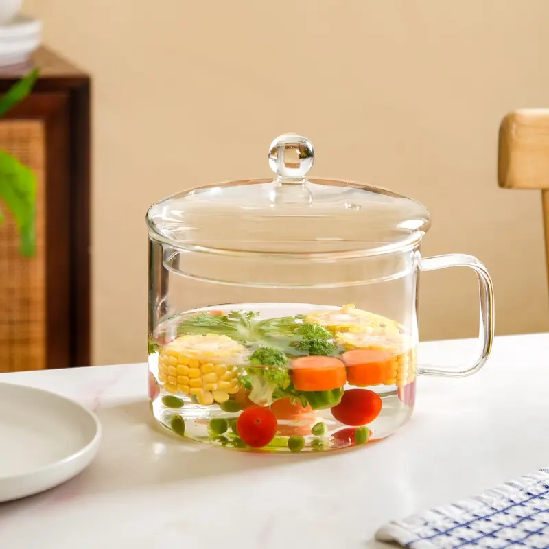 Versatile High-Capacity Borosilicate Glass Cooking Pot – 2100Ml 1