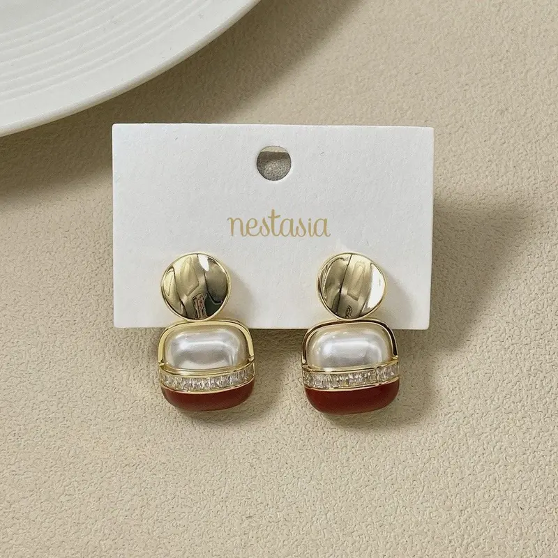 Vibrant Crimson Glow Drop Earrings 1