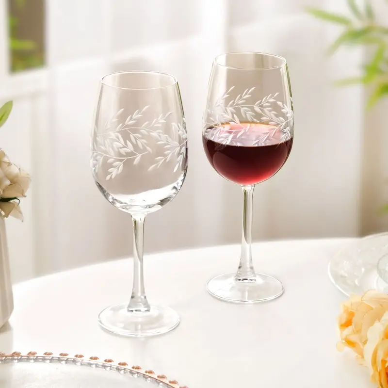 Vinea Etched 460Ml Wine Glasses – Set Of 2 1