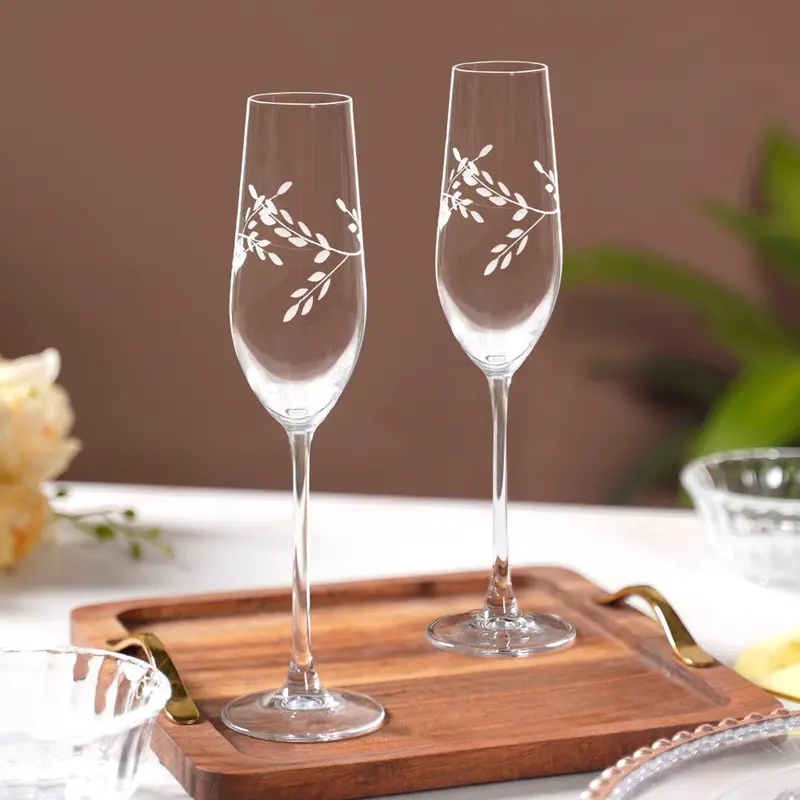Vinea Etched Champagne Glasses – Set Of 2 (180Ml) 1