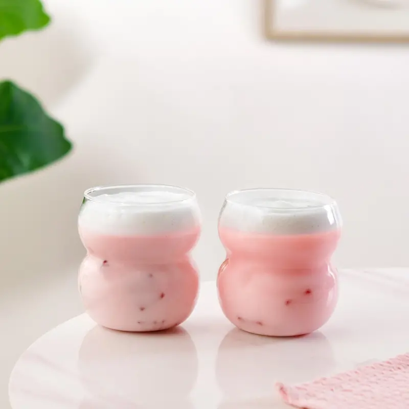 Vintage-Inspired Retro Glass Tumbler Pair – 400Ml Each 1