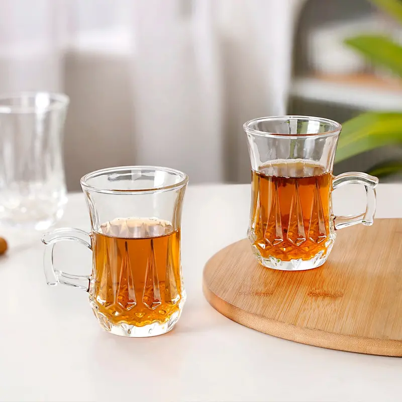 Vintage-Inspired Turkish Tea Cup Set – Hand-Blown Glass, 6 X 150Ml 1