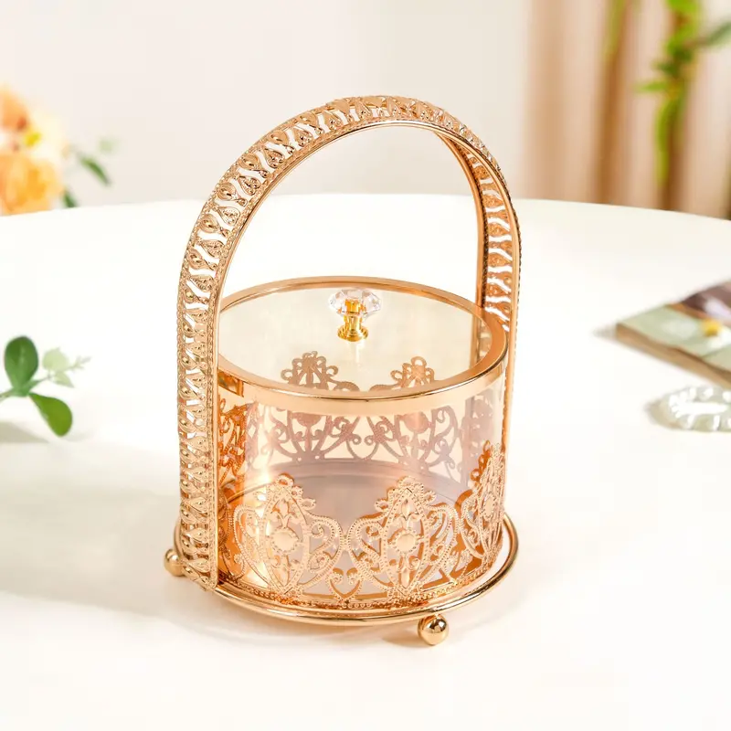 Vintage-Style Glass Candy Jar With Handle And Airtight Lid 1