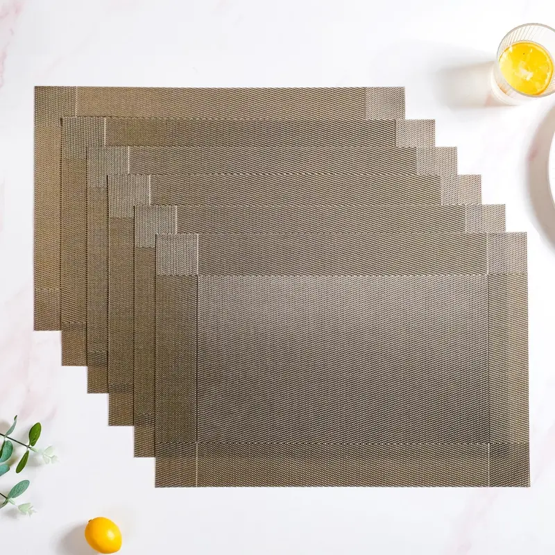 Warm Taupe Reversible Dining Mats – Set Of 6 1