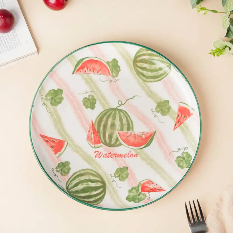 Watermelon-Shaped Decorative Serving Plate – 10 Inches 1