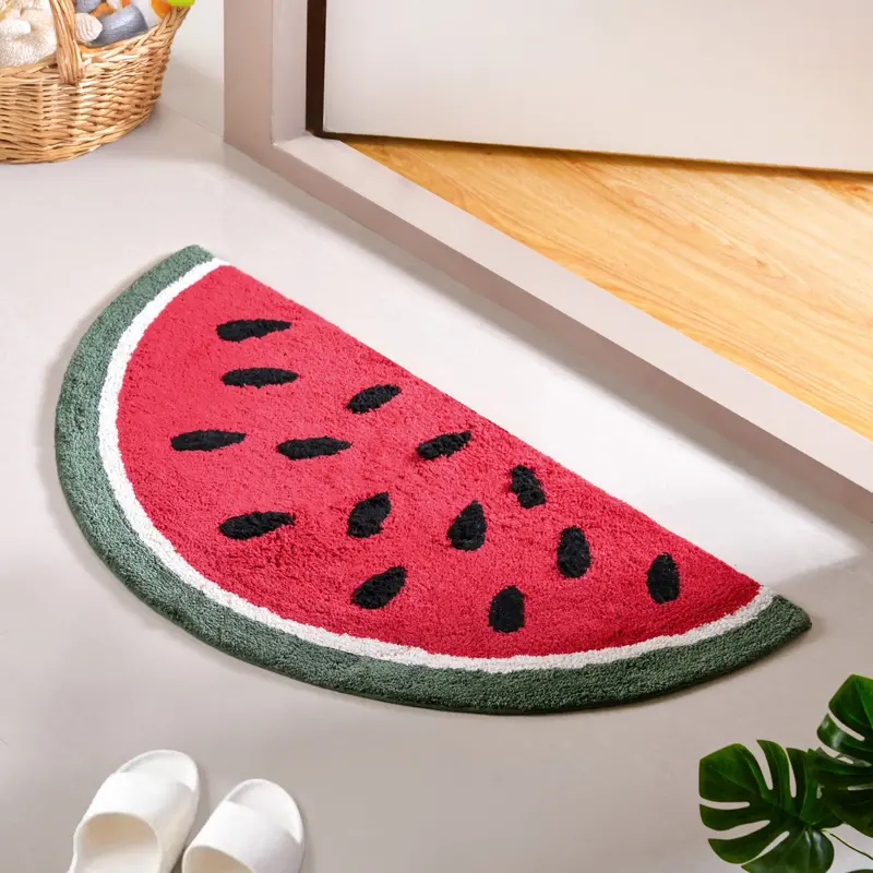Watermelon-Themed Tufted Cotton Non-Slip Mat – 83X43Cm 1