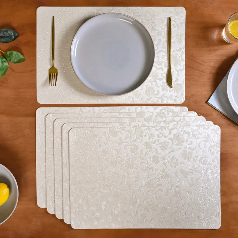 White Floral Placemats – Set Of 6 1