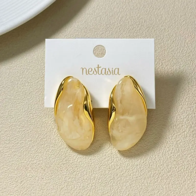 White Gemstone Drop Earrings For Women 1