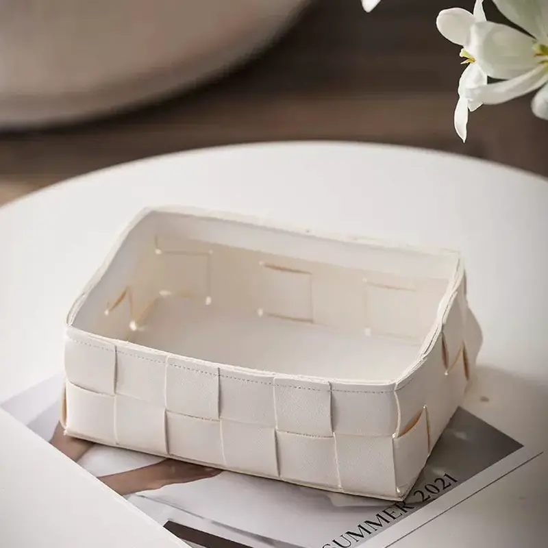 White Minimalist Storage Basket 1