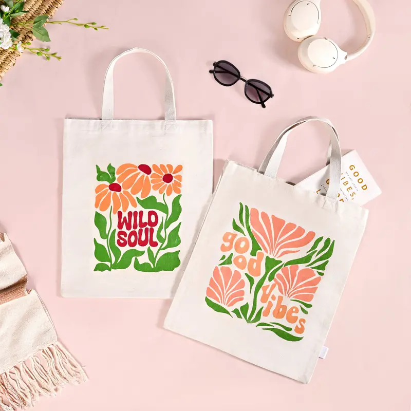 Wild Soul Vibes Canvas Tote Bag Set – 2-Pack 1