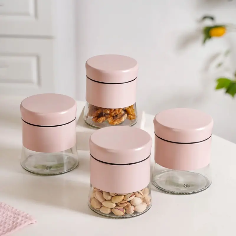 Winnie Airtight Glass Storage Jar Set – 4 X 600Ml With Metal Lids 1