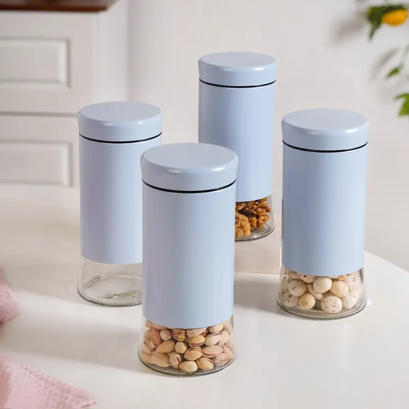 Winnie Blue Airtight Glass Jars With Metal Lids – 4 X 1000Ml 1