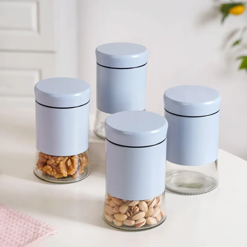 Winnie Blue Kitchen Canisters With Clear Viewing Windows – 4 X 800Ml 1