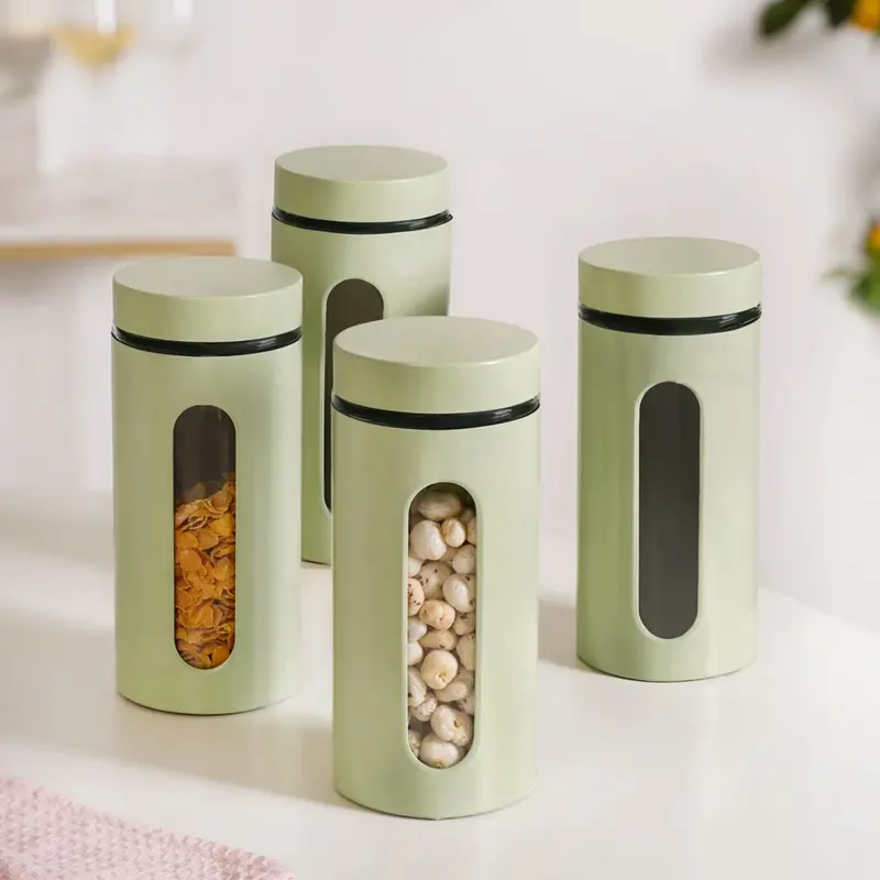 Winnie Large-Capacity Pantry Jars With Transparent Panels – 4 X 1500Ml 1